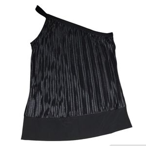 -479 Color Swatch One Shoulder Black Blouse For Women 1XL